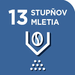 Oceľový mlynček s 13 stupňami hrubosti mletia